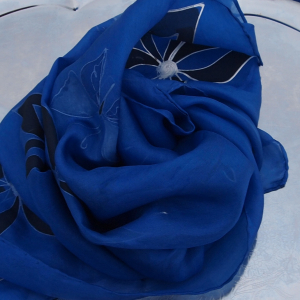 Hedvábí - Modrá šála