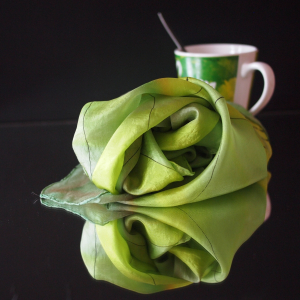 Hedvábný šátek - Zelený čaj