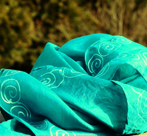 Hedvábný šátek - V zelené