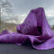Jednobarevný hedvábný šátek, fialový, 74x74